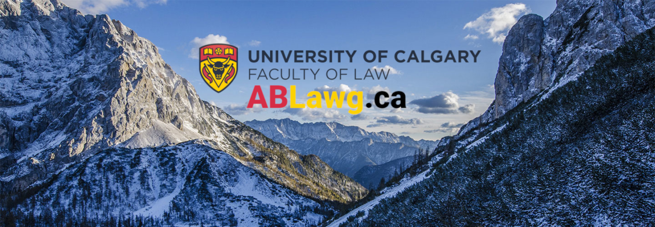 University of Calgary Faculty of Law ABLawg.ca logo over mountains